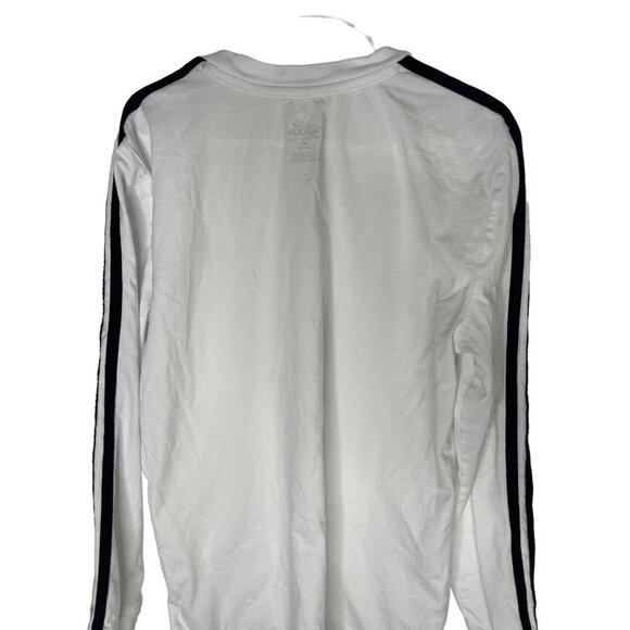 Adidas Boys White Long Sleeve 3-Stripes Tee Size 10/12 - Picture 6 of 10
